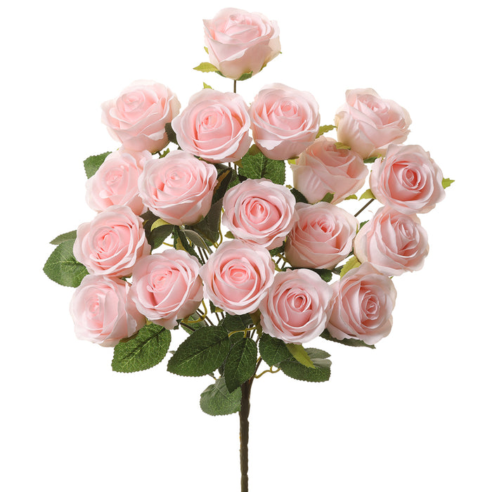 18.5" Silk Rose Flower Bush -Soft Pink (pack of 12) - FBR119-PK/SO