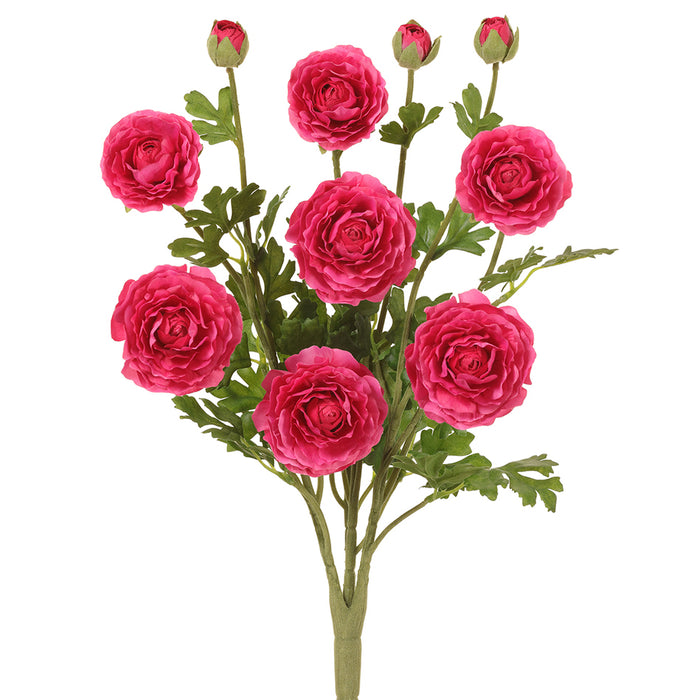 19" Silk Ranunculus Flower Bush -Beauty/Pink (pack of 6) - FBR549-BT/PK