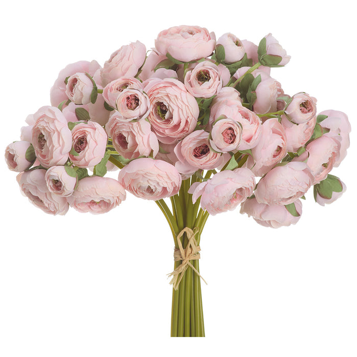 14.5" Ranunculus Silk Flower Bouquet -Blush (Pack of 6) - FBR560-BS