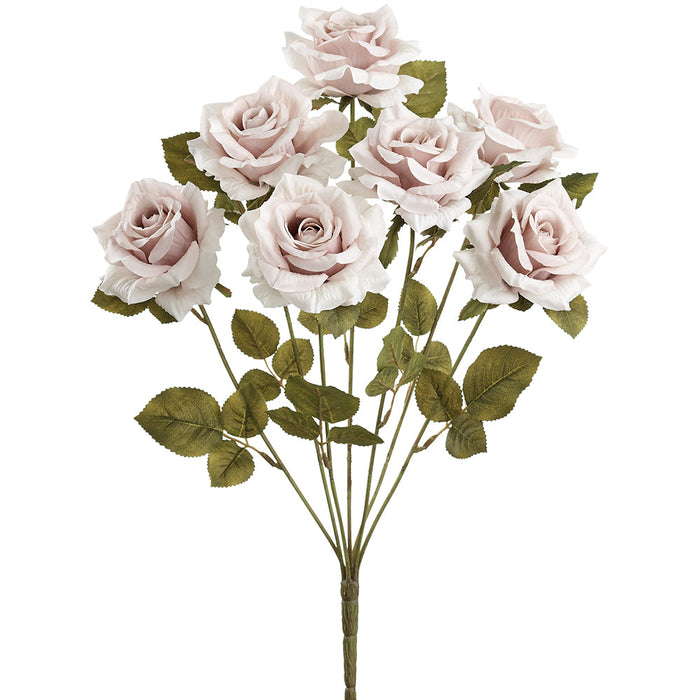 21.5" Rose Silk Flower Bush -Beige (pack of 6) - FBR741-BE