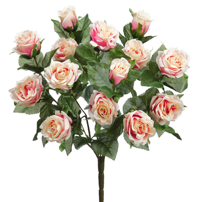 18" Faux Rose Flower Bush -2 Tone Pink (pack of 12) - FBR881-PK/TT