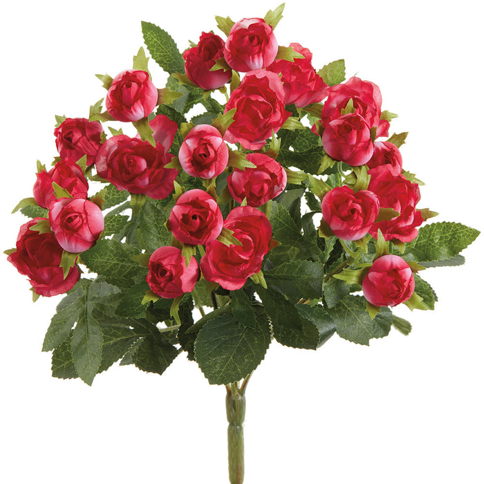 12" Small Sweetheart Rose Silk Flower Bush -Beauty (Pack of 12) - FBR951-BT