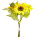 14" Real Touch Sunflower Stem Bundle -Yellow (pack of 12) - FBS002-YE