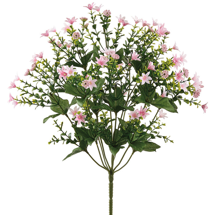 17" Wild Starflower Artificial Flower Bush -Pink (Pack of 12) - FBS008-PK