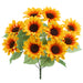 17.5" Sunflower Silk Flower Bush -Yellow/Gold (Pack of 12) - FBS015-YE/GO