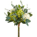 17" Snowball Flower & Fern Silk Flower Bouquet -Green/Cream (pack of 6) - FBS038-GR/CR