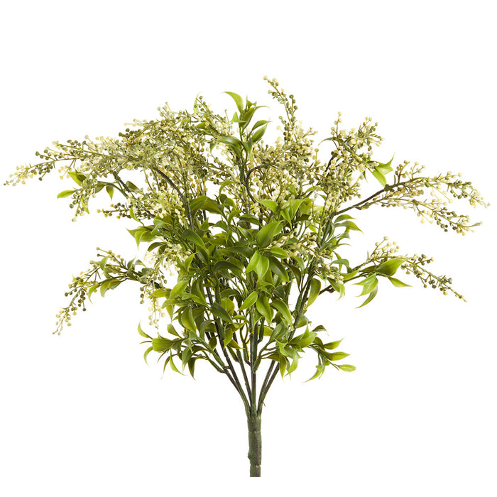 19" PE Soft-Touch Blooming Sedum Artificial Flower Bush -Cream/Green (Pack of 12) - FBS039-CR/GR