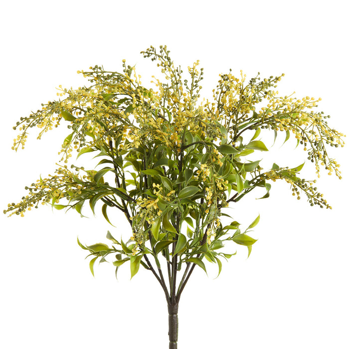 19" PE Soft-Touch Blooming Sedum Artificial Flower Bush -Yellow (Pack of 12) - FBS039-YE