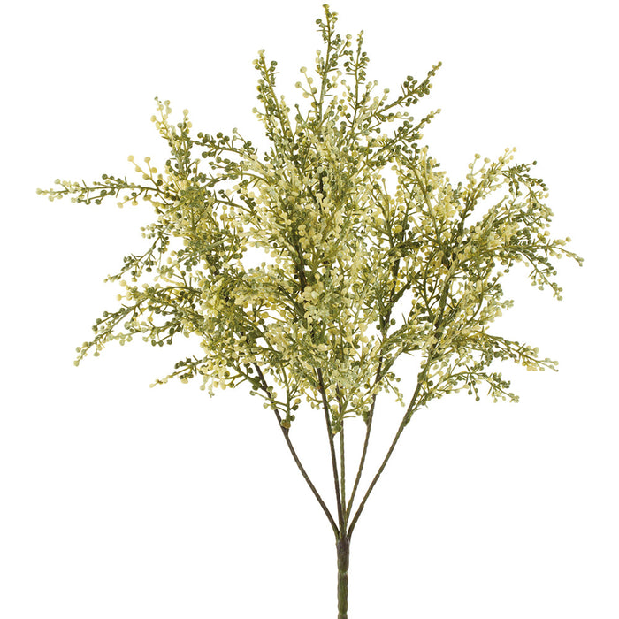 18" PE Soft-Touch Blooming Sedum Artificial Flower Bush -Cream/Green (Pack of 12) - FBS040-CR/GR