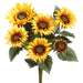 18" Sunflower Silk Flower Bush -Yellow (pack of 12) - FBS081-YE