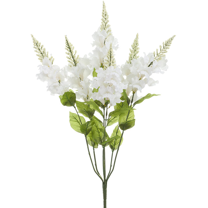 27" Snapdragon Silk Flower Bush -White (Pack of 12) - FBS167-WH
