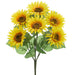 18" Sunflower Silk Flower Bush -Yellow (Pack of 12) - FBS168-YE