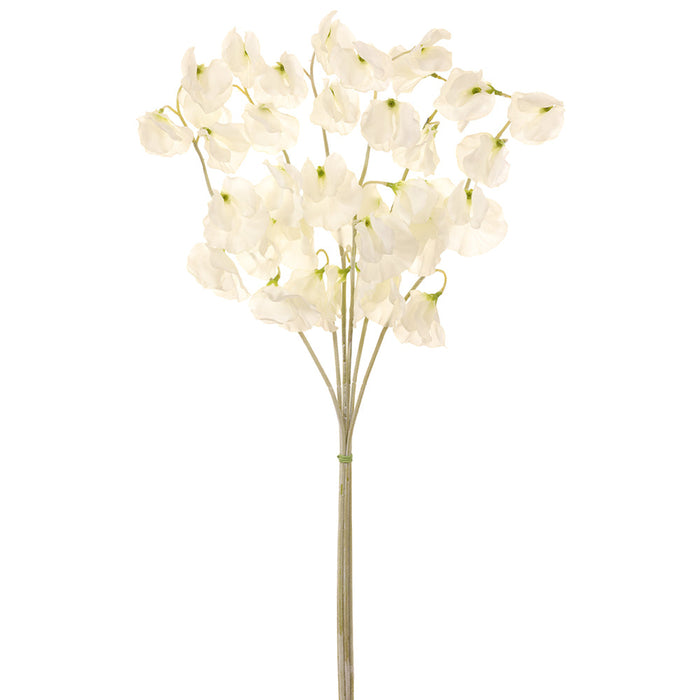 23" Sweet Pea Silk Flower Stem Bundle -White (pack of 4) - FBS175-WH
