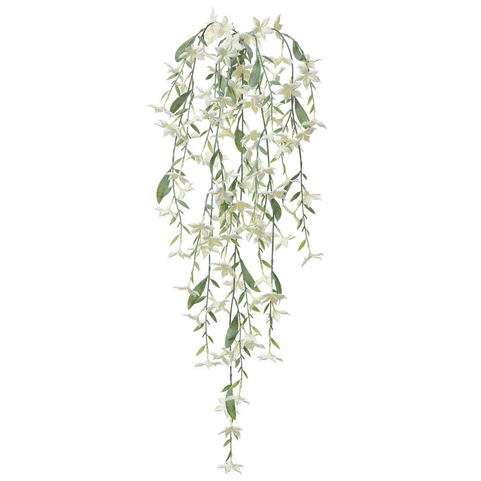 19" Hanging Silk Stephanotis Flower Bush -White (pack of 12) - FBS225-WH