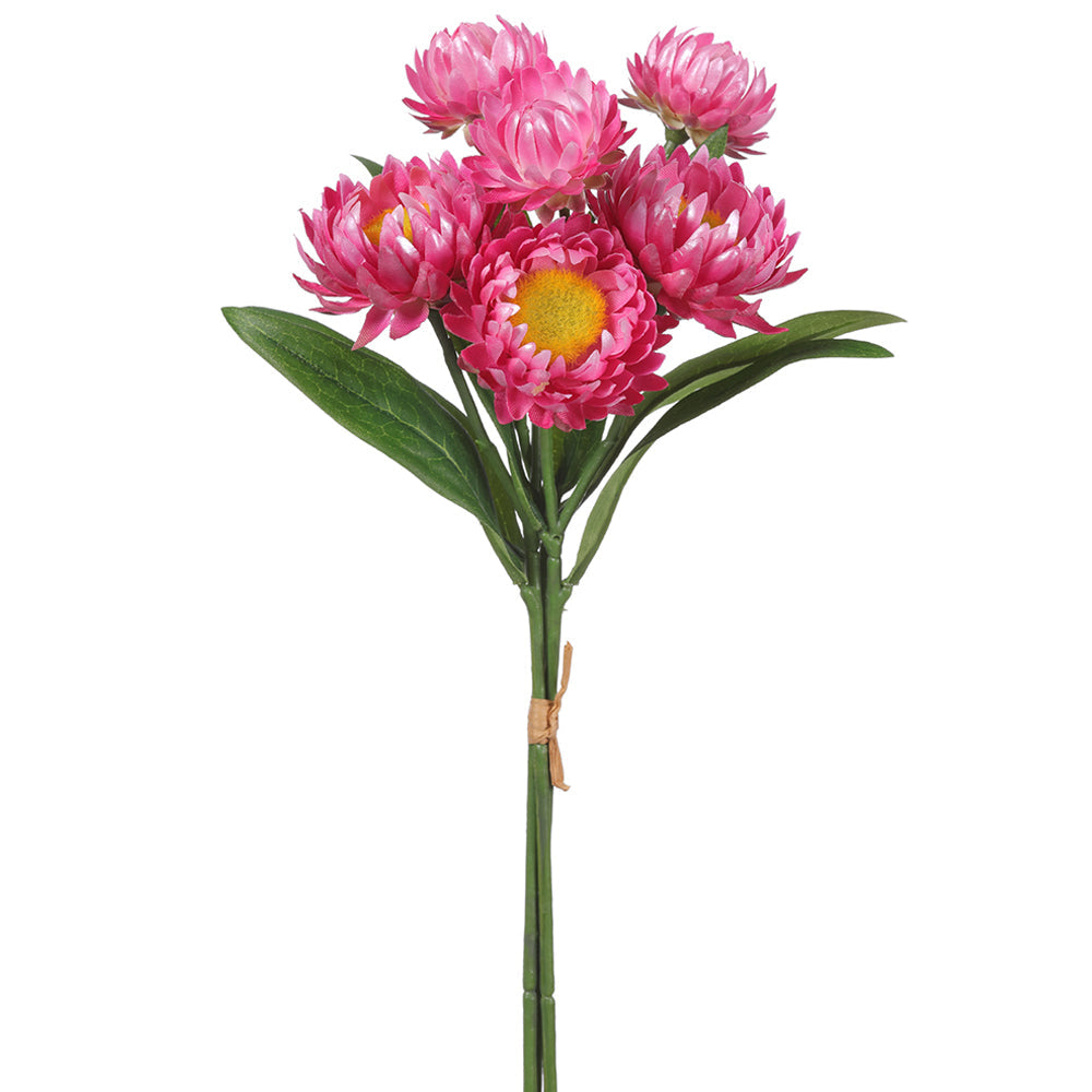 12" Strawflower Silk Flower Stem Bundle Pink More Spray Varieties