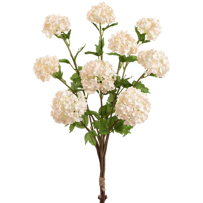 31" Snowball Silk Flower Stem Bundle -Blush (pack of 12) - FBS303-BS