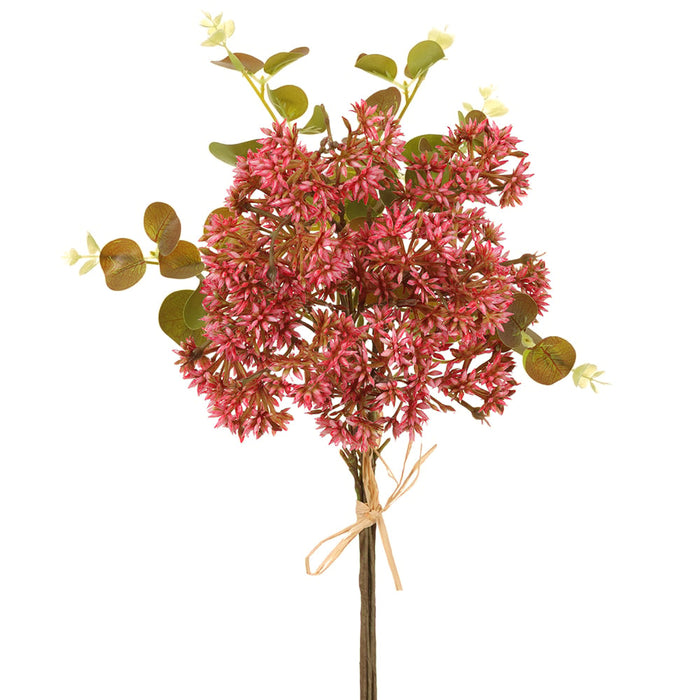 16" Artificial Sedum Stem Bundle -Pink (Pack of 12) - FBS385-PK