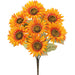 19" Sunflower Silk Flower Bush -Flame (pack of 12) - FBS441-FL