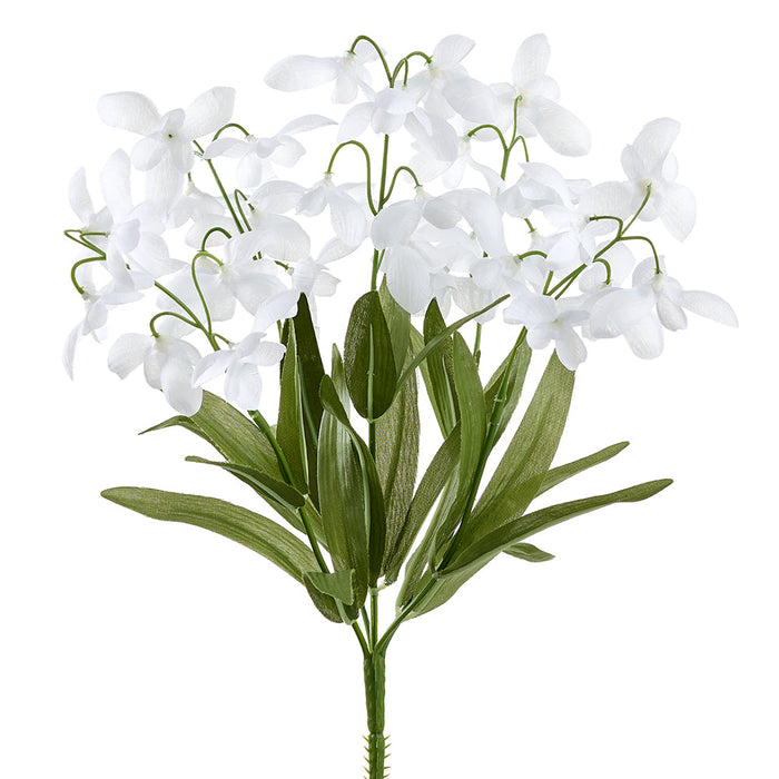 12" Snowdrop Silk Flower Bush -White (Pack of 12) - FBS452-WH