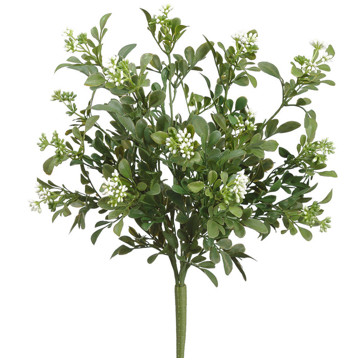 17" Sedum Artificial Flower Bush -White/Green (pack of 12) - FBS886-WH/GR