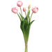 17.7" Real Touch Tulip Silk Flower Stem Bundle -Pink (pack of 12) - FBT001-PK