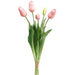 18" Real Touch Tulip Silk Flower Stem Bundle -Pink (pack of 12) - FBT003-PK