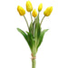 16" Real Touch Tulip Silk Flower Stem Bundle -Yellow (pack of 12) - FBT004-YE