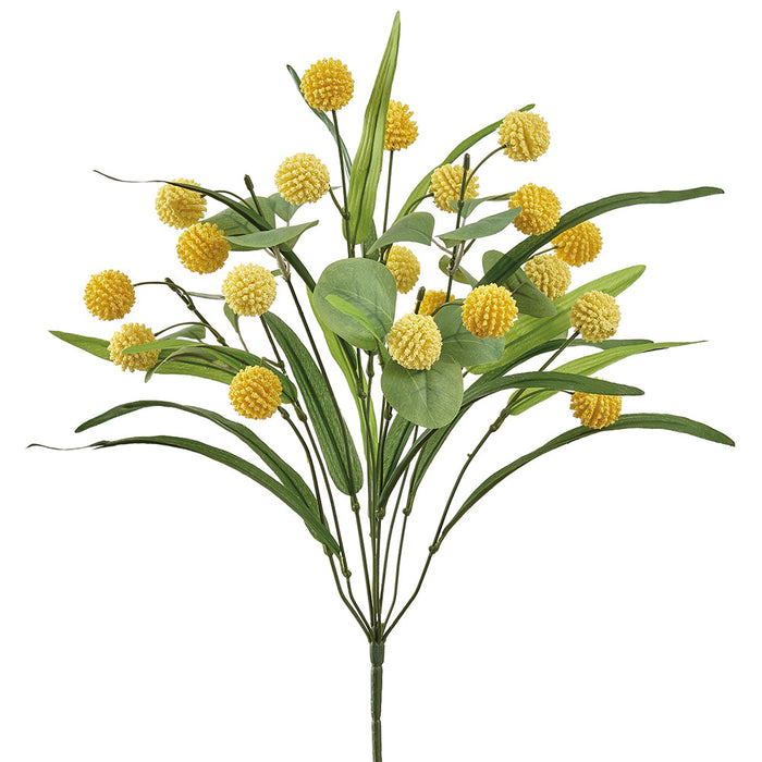 18" Globe Thistle Artificial Flower Bush -Yellow (Pack of 12) - FBT005-YE