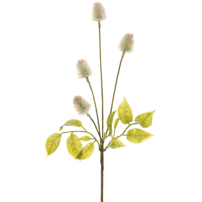 15" Thistle Artificial Flower Bush -White (pack of 12) - FBT008-WH
