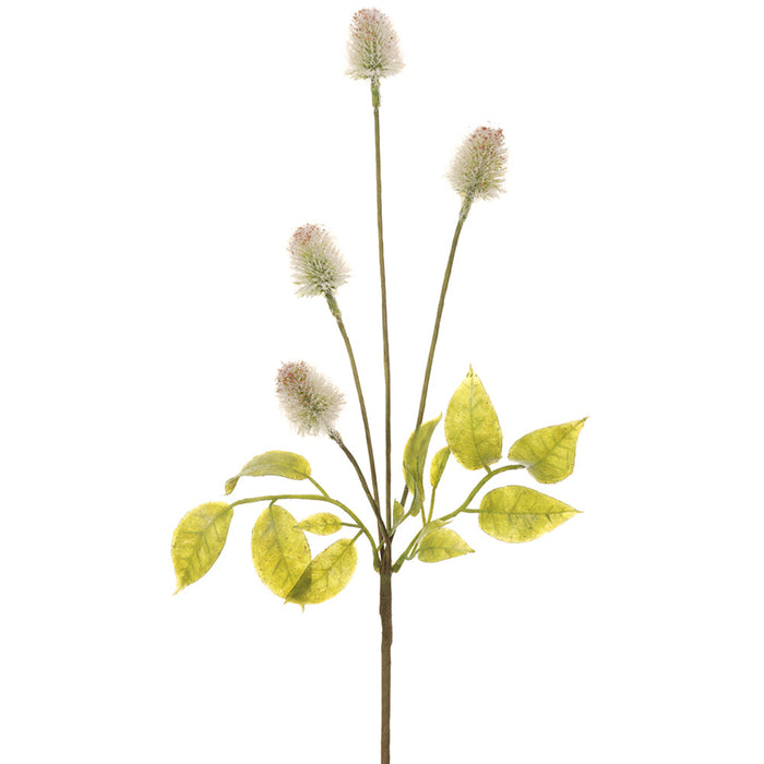 15" Thistle Artificial Flower Bush -White (Pack of 12) - FBT008-WH