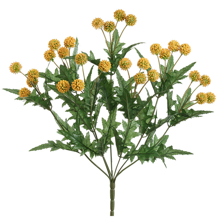 16.5" Globe Thistle Artificial Flower Bush -Yellow (pack of 12) - FBT050-YE