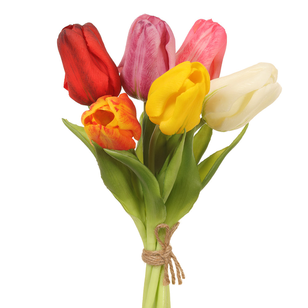 Artificial Tulip Flowers with Real Touch Feel - Pack of 10 Stems