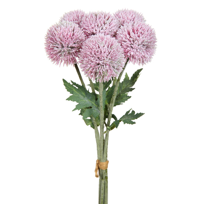 15" Globe Thistle Artificial Flower Stem Bundle -Lavender (pack of 6) - FBT221-LV