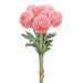 15" Globe Thistle Artificial Flower Stem Bundle -Pink (pack of 6) - FBT221-PK