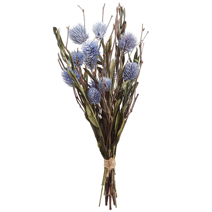 16" Globe Thistle Artificial Flower Stem Bundle -Blue/Lavender (Pack of 4) - FBT313-BL/LV