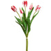 21.5" Tulip Silk Flower Stem Bundle -Red/White (pack of 12) - FBT328-RE/WH