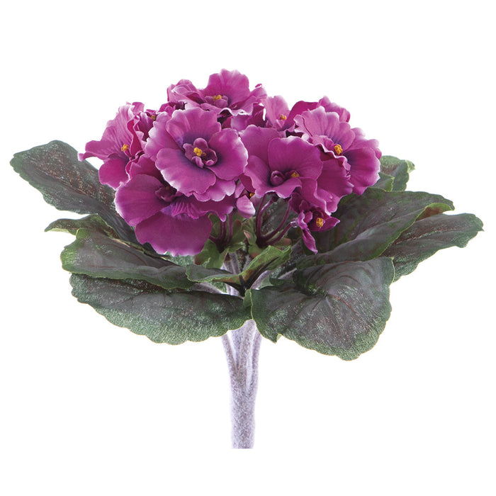 8" African Violet Faux Flower Bush -Boysenberry (Pack of 12) - FBV123-BB
