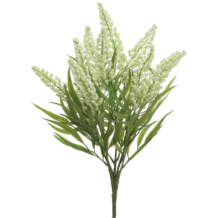20" Veronica Artificial Flower Bush -White/Green (Pack of 12) - FBV313-WH/GR
