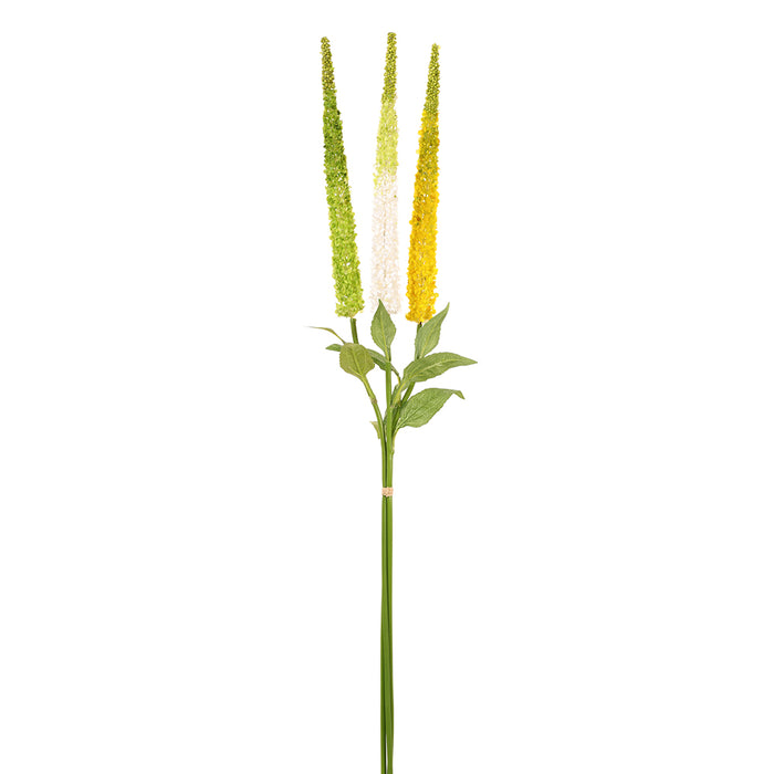 44" Silk Veronica Flower Stem Bundle -Yellow/Green (pack of 12) - FBV444-YE/GR