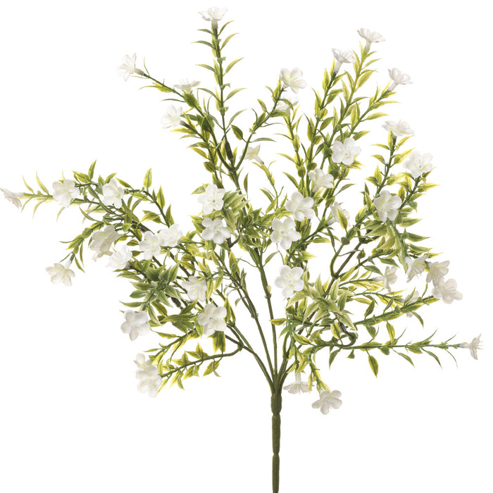 13.75" Artificial Waxflower Bush -White (pack of 12) - FBW210-WH