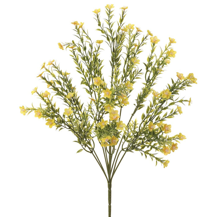 20" Artificial Waxflower Bush -Yellow (pack of 12) - FBW211-YE