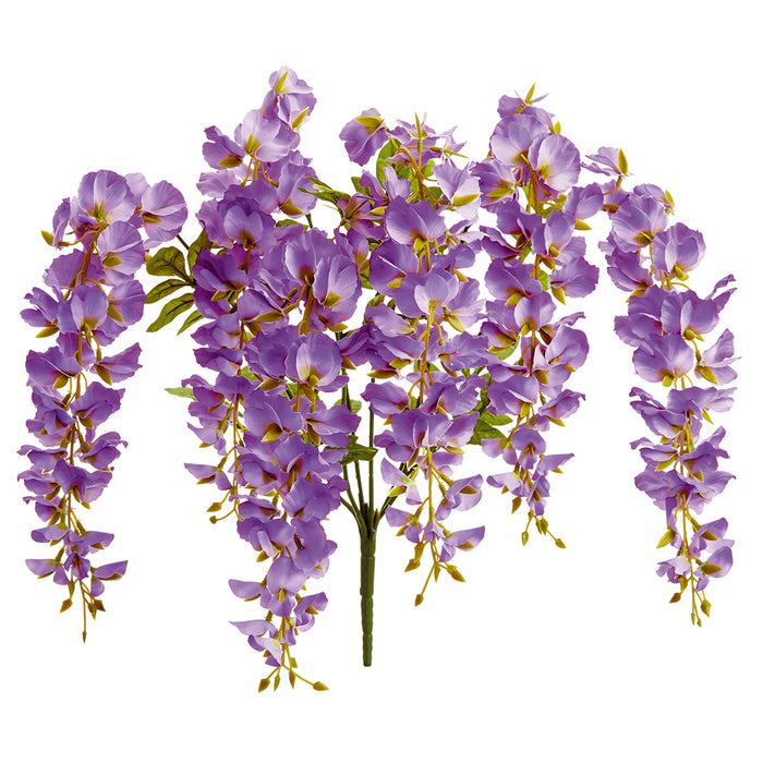 28" Wisteria Silk Hanging Flower Bush -Lavender (pack of 12) - FBW253-LV