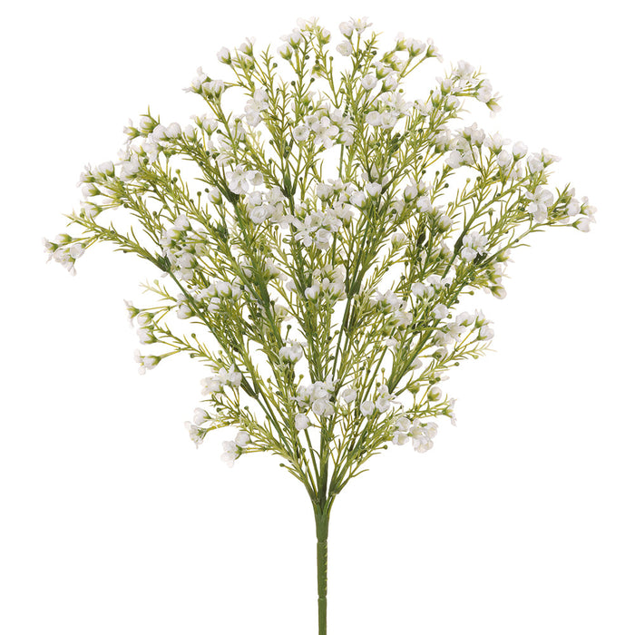 19" Silk Waxflower Flower Bush -White (pack of 12) - FBW804-WH