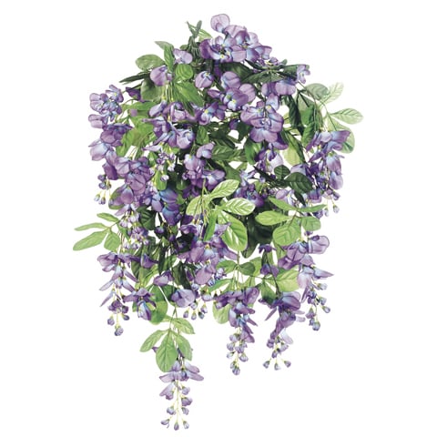 31" Silk Wisteria Hanging Flower Bush -Purple (pack of 6) - FBW911-PU
