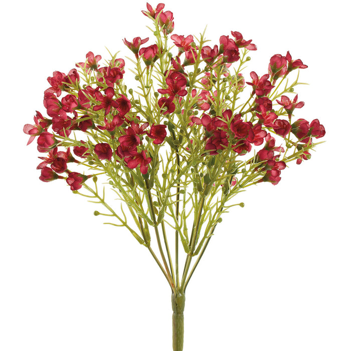 11" Small Waxflower Silk Flower Bush -Beauty (Pack of 12) - FBW952-BT
