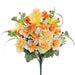 18.5" Mixed Rose, Orchid & Lily Silk Flower Bush -Yellow/Orange (Pack of 6) - FBX002-YE/OR