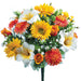 18" Mixed Lily, Gerbera Daisy, Mum & Rose Silk Flower Bush -Yellow/Orange (pack of 6) - FBX110-YE/OR