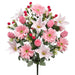 21" Mixed Lily, Gerbera Daisy & Rose Bud Silk Flower Bush -Pink (Pack of 6) - FBX111-PK