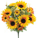 21.5" Sunflower, Anemone & Daisy Silk Flower Bush -Yellow/Orange (pack of 6) - FBX131-YE/OR