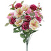 21" Mixed Magnolia, Rose & Hydrangea Silk Flower Bush -Violet/Cream (Pack of 6) - FBX501-VI/CR